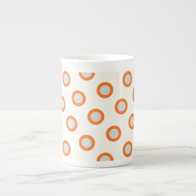 Caneca De Porcelana Design de Retro do Círculo Laranja (Frente)