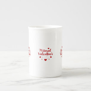 Caneca De Porcelana Design de Tipografia de Amor Mínimo para o Dia dos