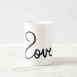 Caneca De Porcelana Design de Tipografia de Palavra "amor" Minimalista