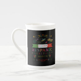 CANECA DE PORCELANA DESIGN DO MÊS DO PATRIMÔNIO HISPÂNICO NACIONAL