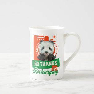 Caneca De Porcelana Design Engraçado de Recarga de Bateria de Introver