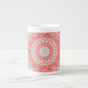 Caneca De Porcelana design inspirado na Índia com mandalas
