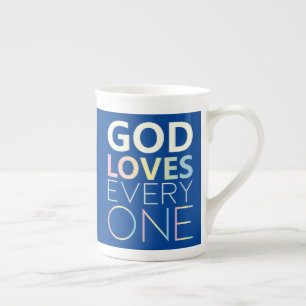 Caneca De Porcelana Deus Ama Todos