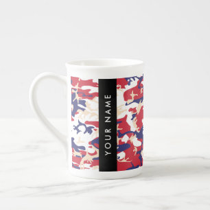 Caneca De Porcelana Dia da Independência Camuflagem Seu nome Personali