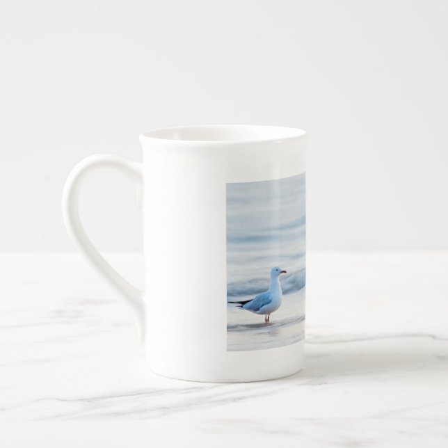 Caneca De Porcelana Dia da praia para a gaivota (Esquerda)