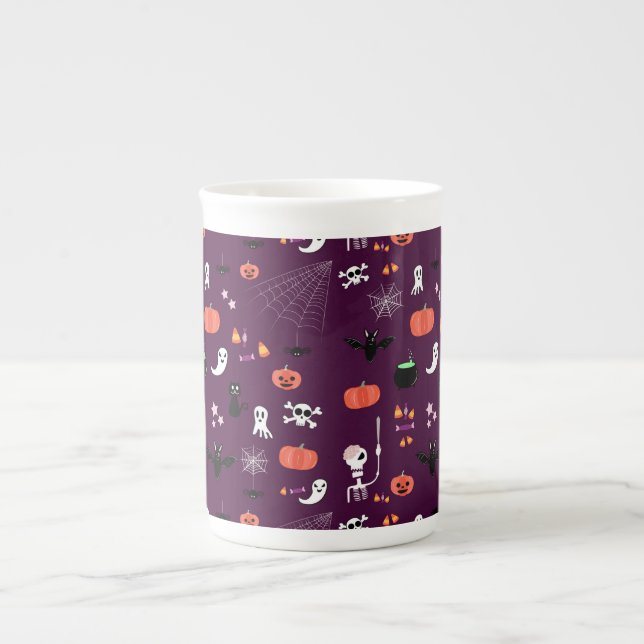 Caneca De Porcelana Dia das Bruxas (Frente)