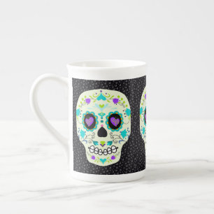 Caneca De Porcelana Dia das Bruxas da Maçã do Crânio Morta