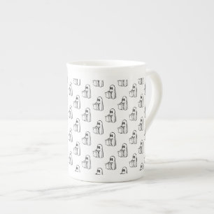 Caneca De Porcelana Dia das Bruxas, Fantasma Branco Fofo, Doce ou Trav