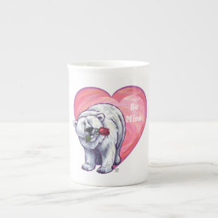 Caneca De Porcelana Dia de os namorados de Urso Polar