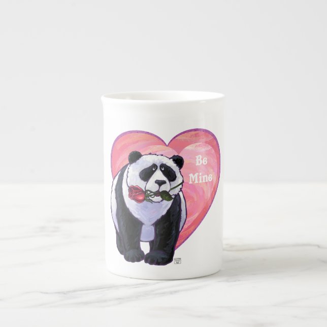 Caneca De Porcelana Dia de os namorados do Urso Panda (Frente)