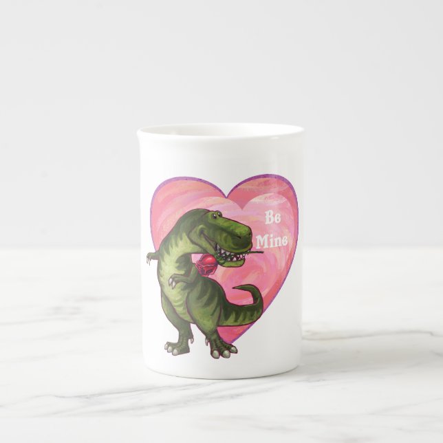 Caneca De Porcelana Dia de os namorados Tyrannosaurus (Frente)