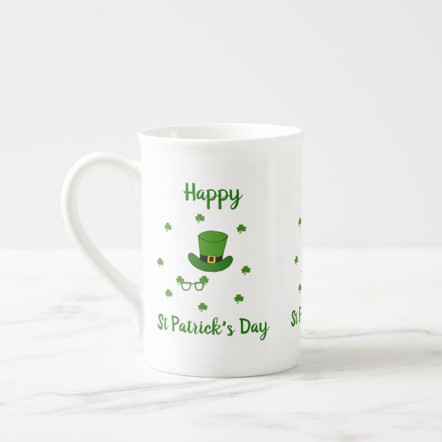 Caneca De Porcelana Dia de São Patrício Feliz e Mínimo (Esquerda)