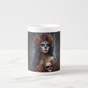 Caneca De Porcelana dia do crânio morto de açúcar Gráfico