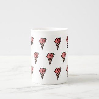 Caneca De Porcelana Doce Sorvete De Morango Rosa Padrão Estético