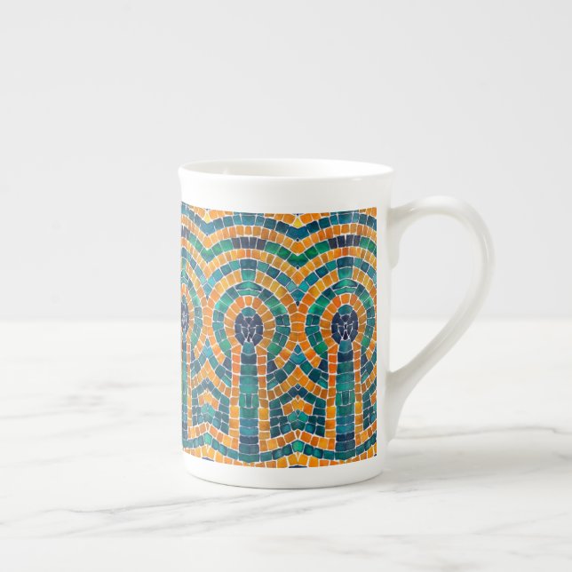 Caneca De Porcelana DOURADO ICONS MOSAIC Bone China Mug (Direita)