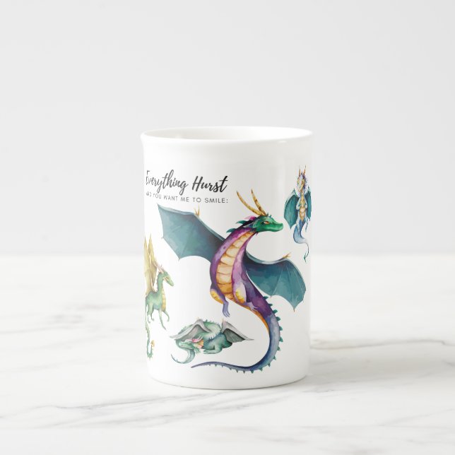 Caneca De Porcelana Dragão é uma lendária parecida com répteis (Frente)