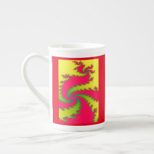 Caneca De Porcelana Dragão Fractal de Ano Novo Chinês