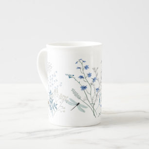 Caneca De Porcelana Dragonfly azul