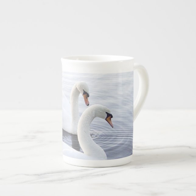 Caneca De Porcelana Duas cisnes (Frente Esquerda)