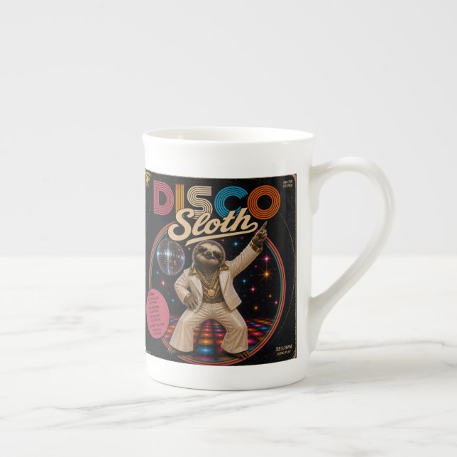 Caneca De Porcelana Duo de Preguiça Disco (Direita)