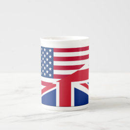 Caneca De Porcelana Dupla bandeira americana e britânica China Mug