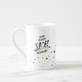 Caneca De Porcelana Eat Sleep Ski Repeat - Specialty Mug