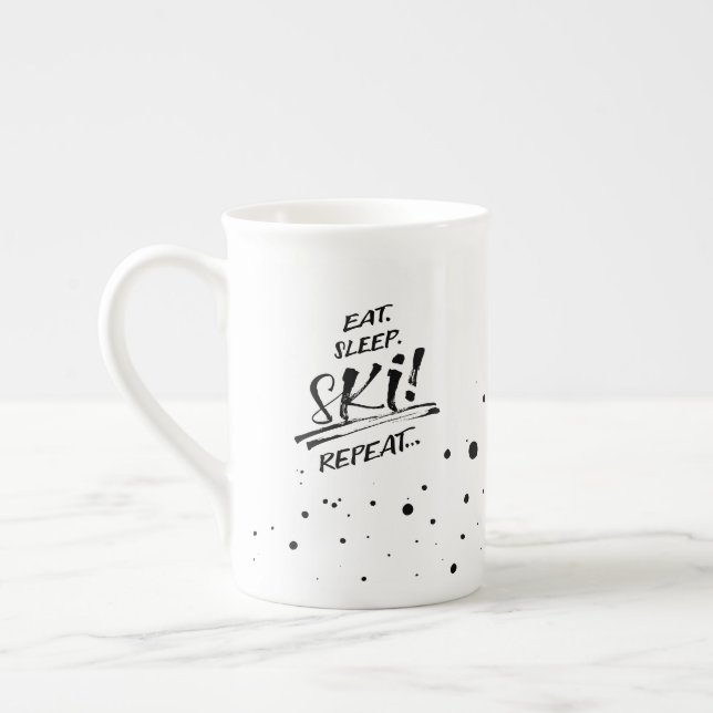 Caneca De Porcelana Eat Sleep Ski Repeat - Specialty Mug (Esquerda)