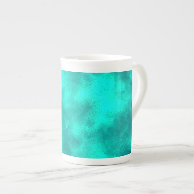 Caneca De Porcelana Efeito da Nuvem de Tempestade Emerald (Frente Esquerda)