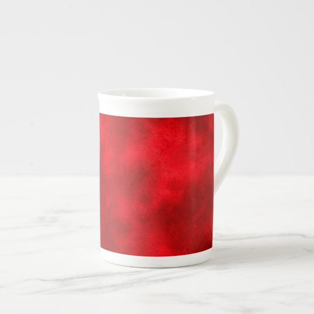 Caneca De Porcelana Efeito de Nuvem Vermelha (Frente Esquerda)