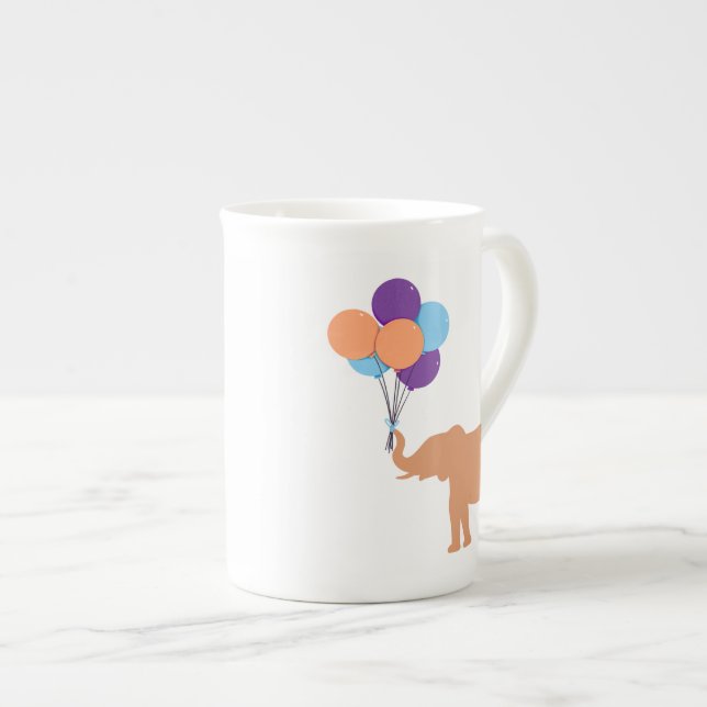 Caneca De Porcelana Elefante Balão (Frente Esquerda)