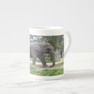 Caneca De Porcelana Elefante cinza