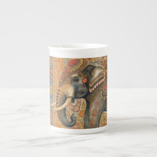 Caneca De Porcelana Elefante Vintage, Elefante Antigo, Arte de Elefant