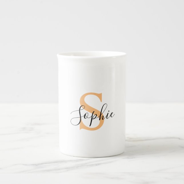 Caneca De Porcelana Elegant Script Custom Name Personalized Gift (Frente)