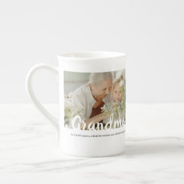 Caneca De Porcelana Elegante Avó de 2 Fotos
