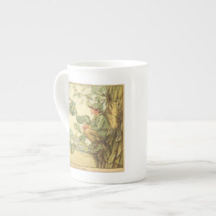 Caneca De Porcelana Elm Fairy alada sentada numa árvore
