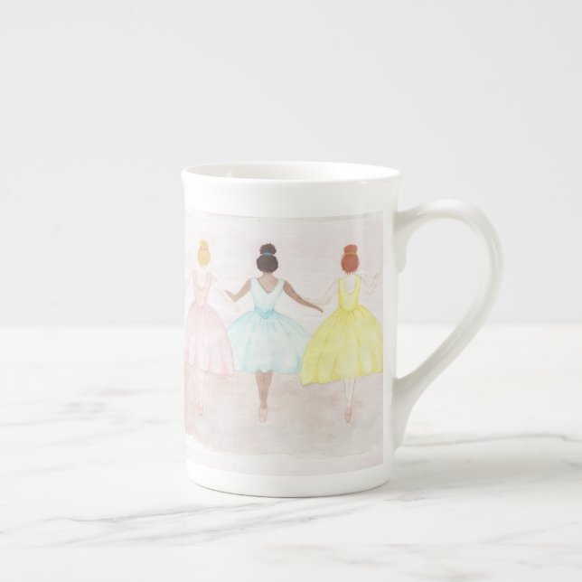 Caneca De Porcelana Em Dançarinos de Balé Ponto (Direita)