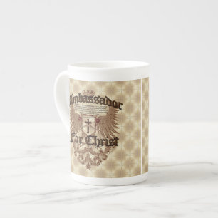 Caneca De Porcelana Embaixador Para Cristo, verso da bíblia dos