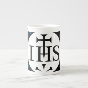 Caneca De Porcelana Emblema da Companhia de Jesus Monograma