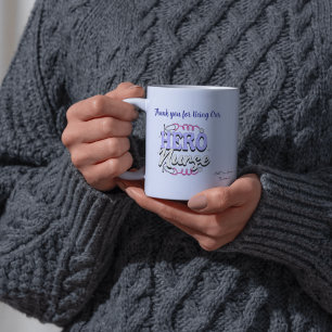 Caneca De Porcelana Enfermeira de gratidão Blues Typografia PERSONALIZ