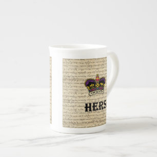 Caneca De Porcelana Engraçado dela texto & coroa