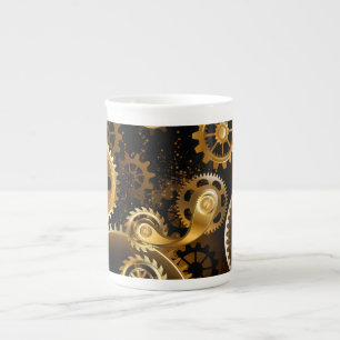Caneca De Porcelana Engrenagens de latão Steampunk perfeitas