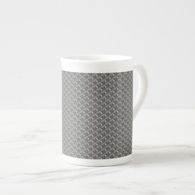 Caneca De Porcelana Escada em padrão de escadas (Frente Esquerda)