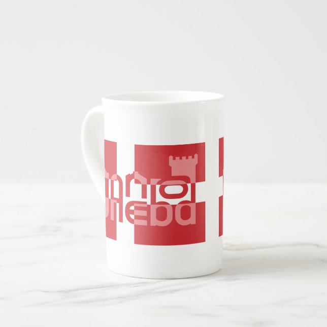 Caneca De Porcelana Escavação da GUD Velsigne, Danske mínimo Ven (Frente Esquerda)