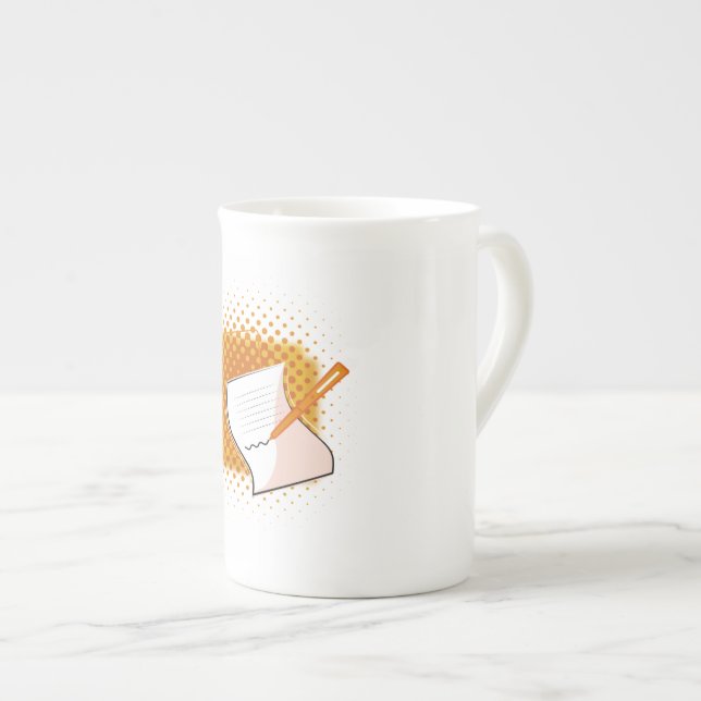 Caneca De Porcelana Escrevendo sobrevoo (Frente Esquerda)