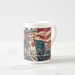 Caneca De Porcelana Espírito de Liberdade em Vermelho, Branco e Azul