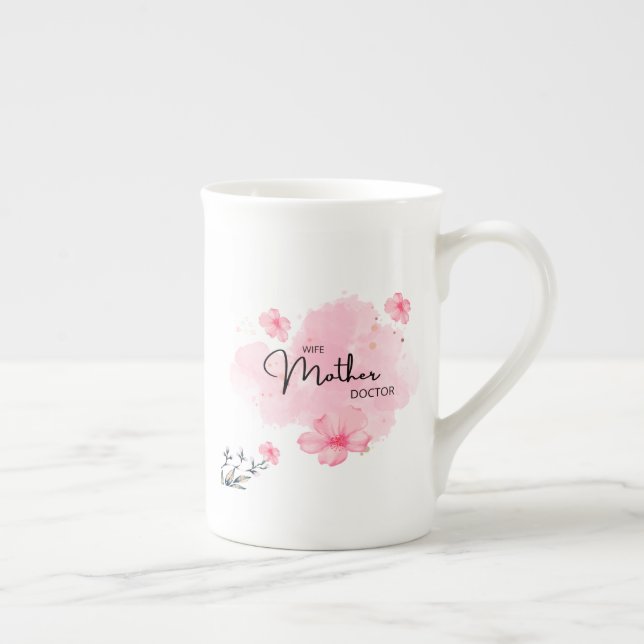 Caneca De Porcelana Esposa, mãe, doutor (Direita)