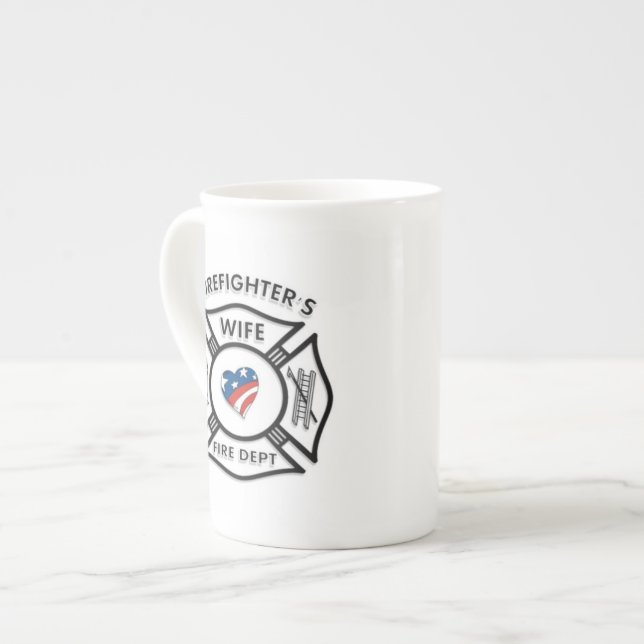 Caneca De Porcelana Esposas EUA do bombeiro (Frente Esquerda)