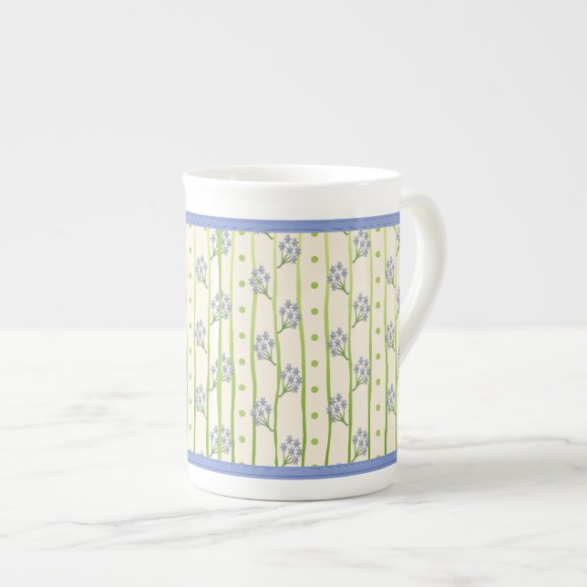 Caneca De Porcelana Esqueça-me-Nots (Frente Esquerda)