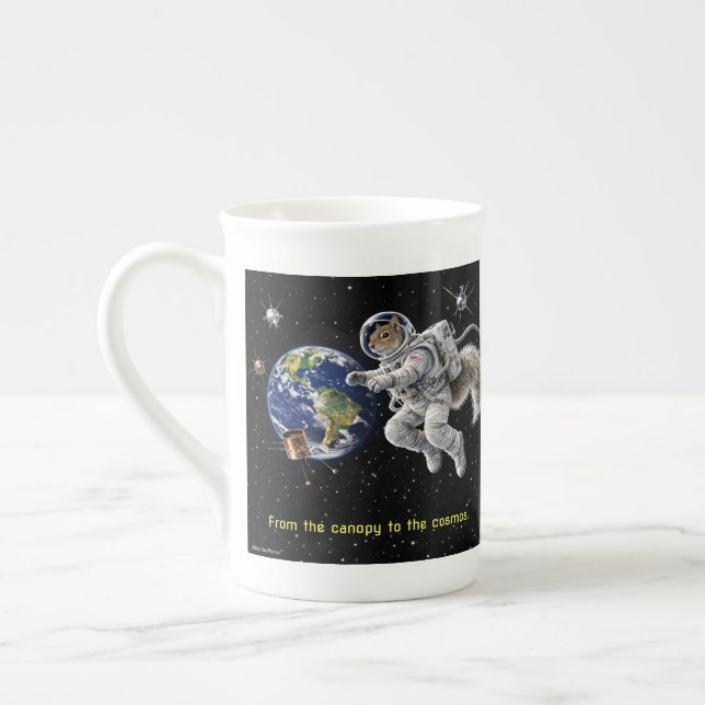 Caneca De Porcelana Esquilo no Espaço (Esquerda)