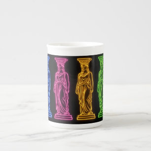 Caneca De Porcelana estátua da deusa néon divertida